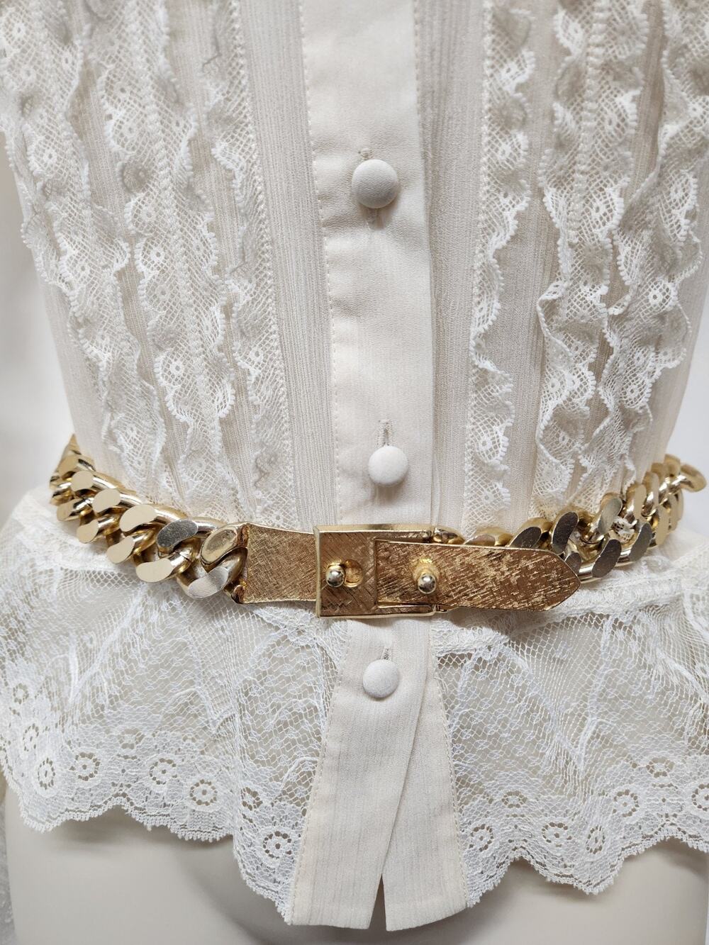 Iconic Vintage Accessocraft Gold Tone Jumbo Miami Curb Link Chain Belt/Necklace